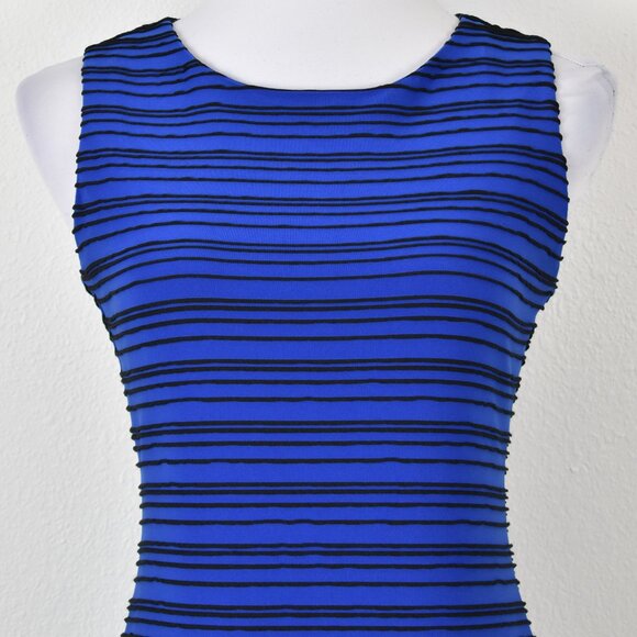 Calvin Klein Textured Stripe Sheath Dress - 8 - Picture 2 of 9